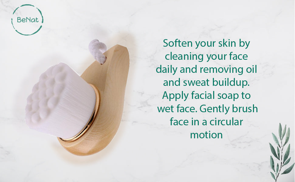 Facial Brush with Bamboo Handle-4