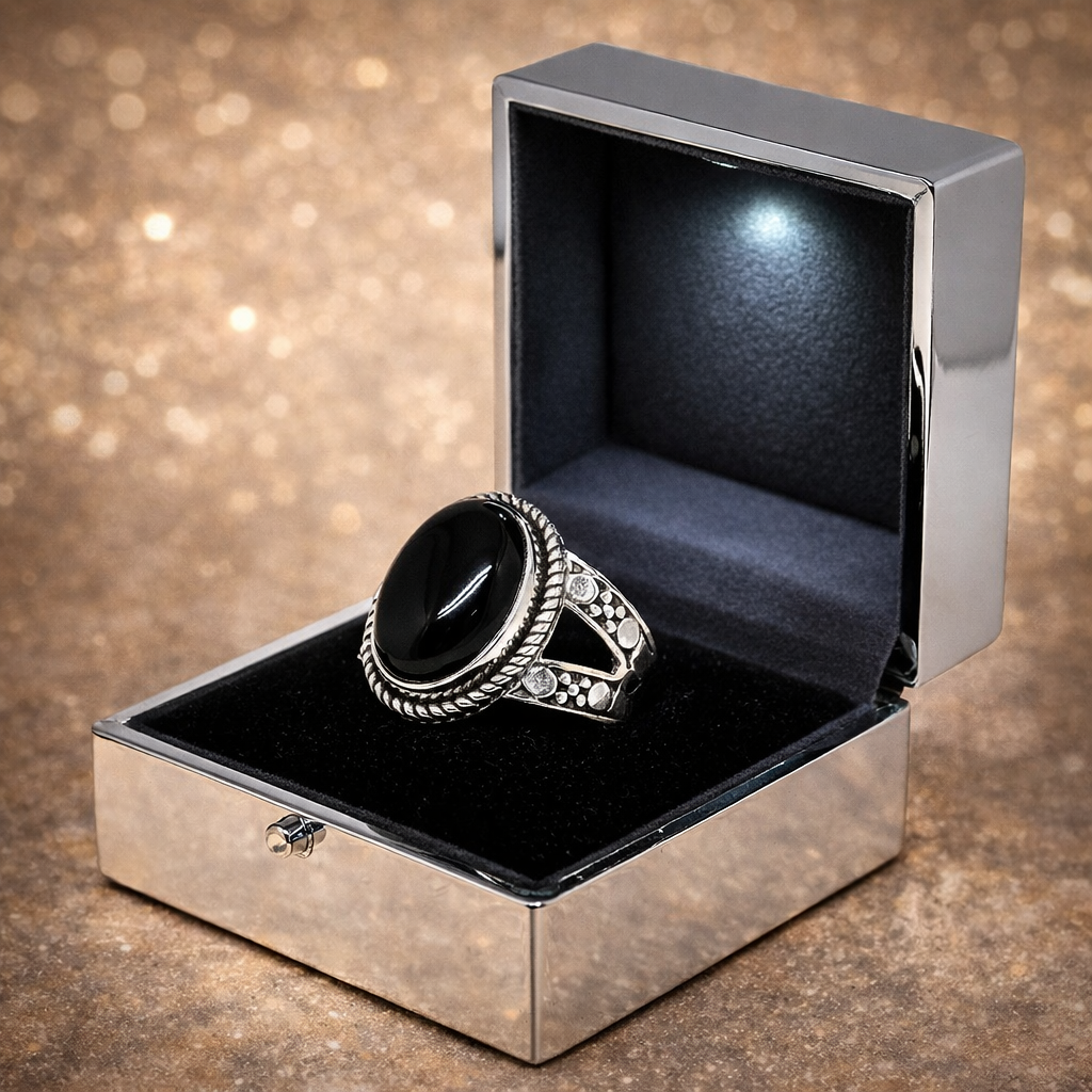 Premium Quality Natural Black Onyx Ring size-7 R-1732 23-ER10325