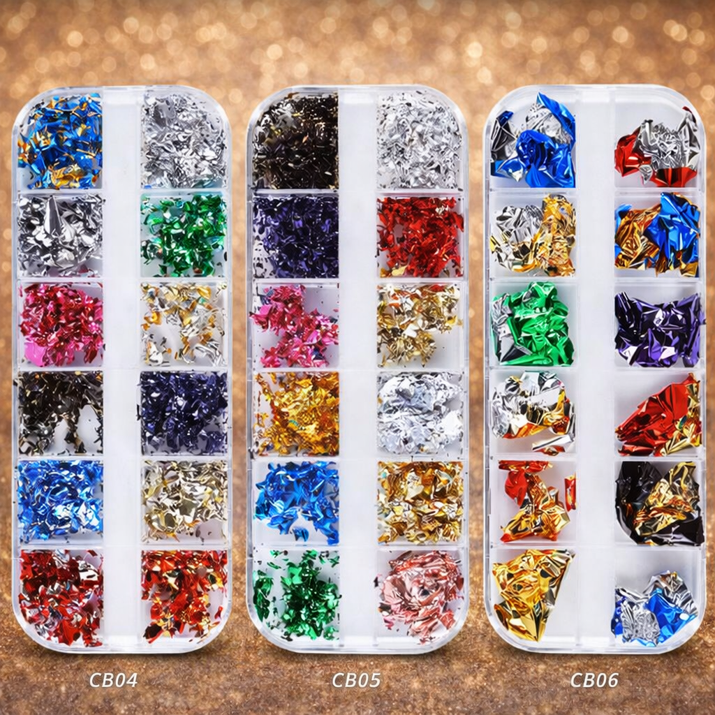 Foil Kit Fragments DIY Aluminum Paper Nail Stickers Flakes