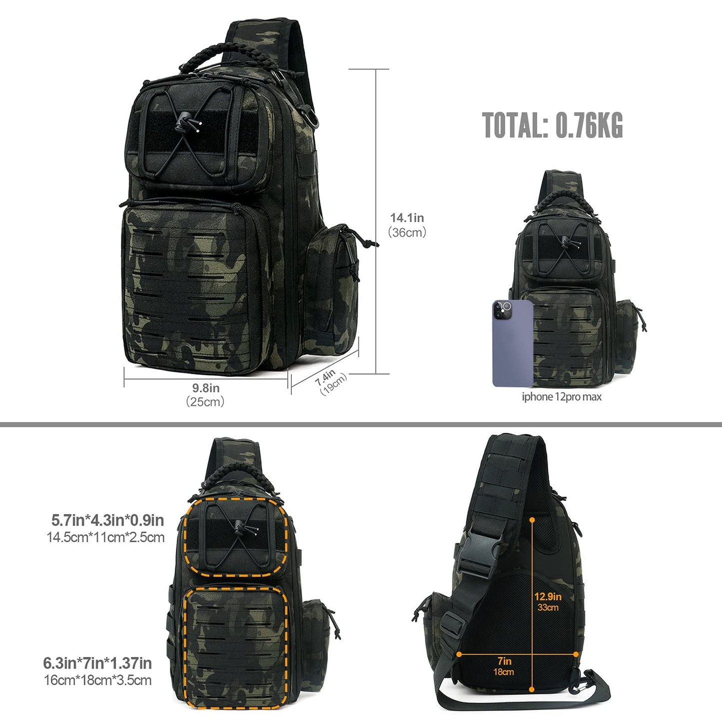 Upgrade Military Anti-Cut Waterproof Tactical Sling Bag-1