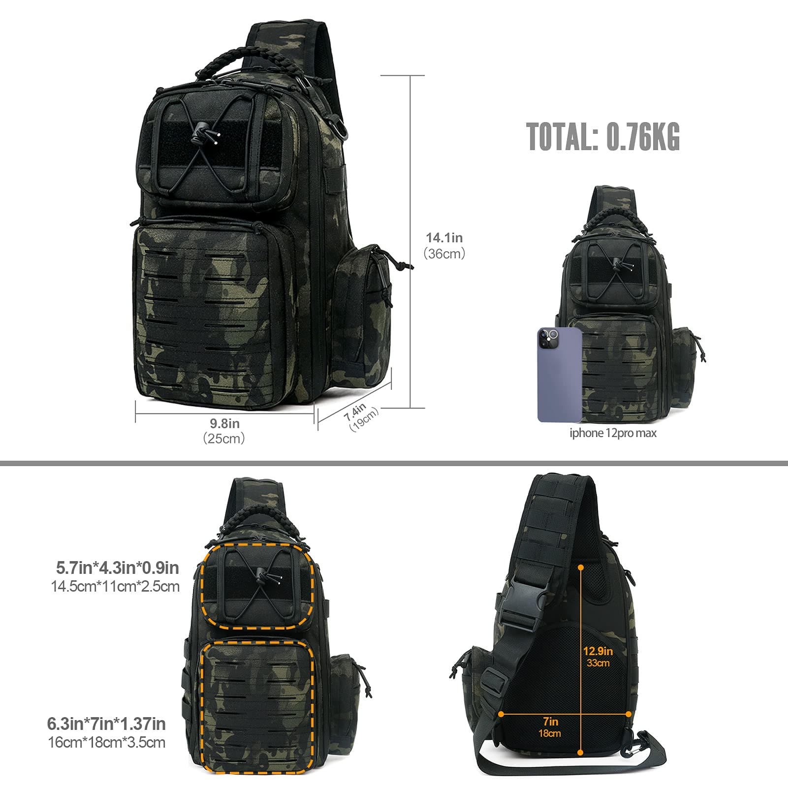Upgrade Military Anti-Cut Waterproof Tactical Sling Bag-1
