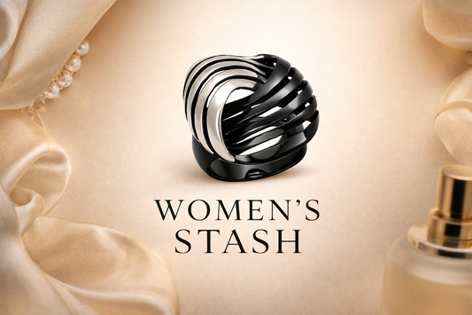 TK1843 - Two-Tone IP Black (Ion Plating) Stainless Steel Ring with No Stone