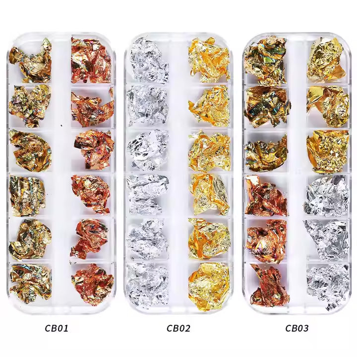 Foil Kit Fragments DIY Aluminum Paper Nail Stickers Flakes-1