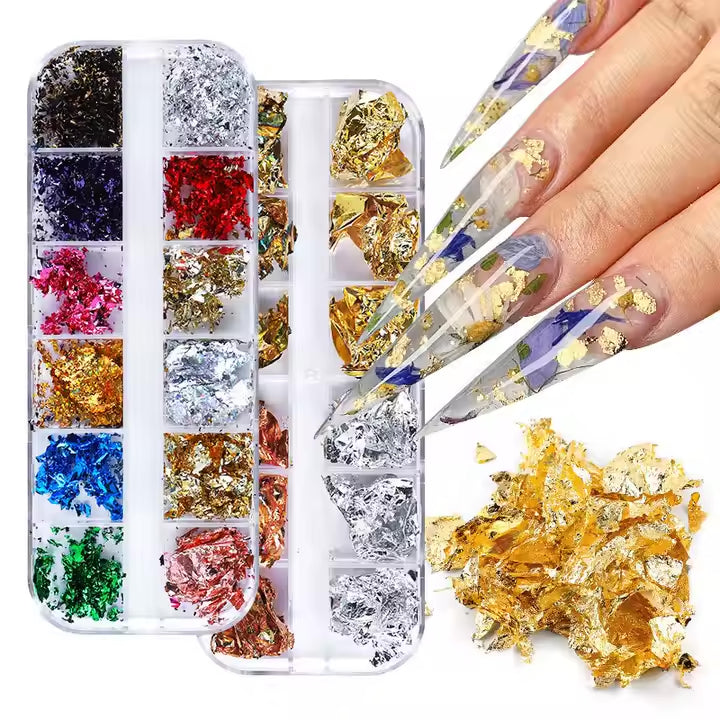 Foil Kit Fragments DIY Aluminum Paper Nail Stickers Flakes-0