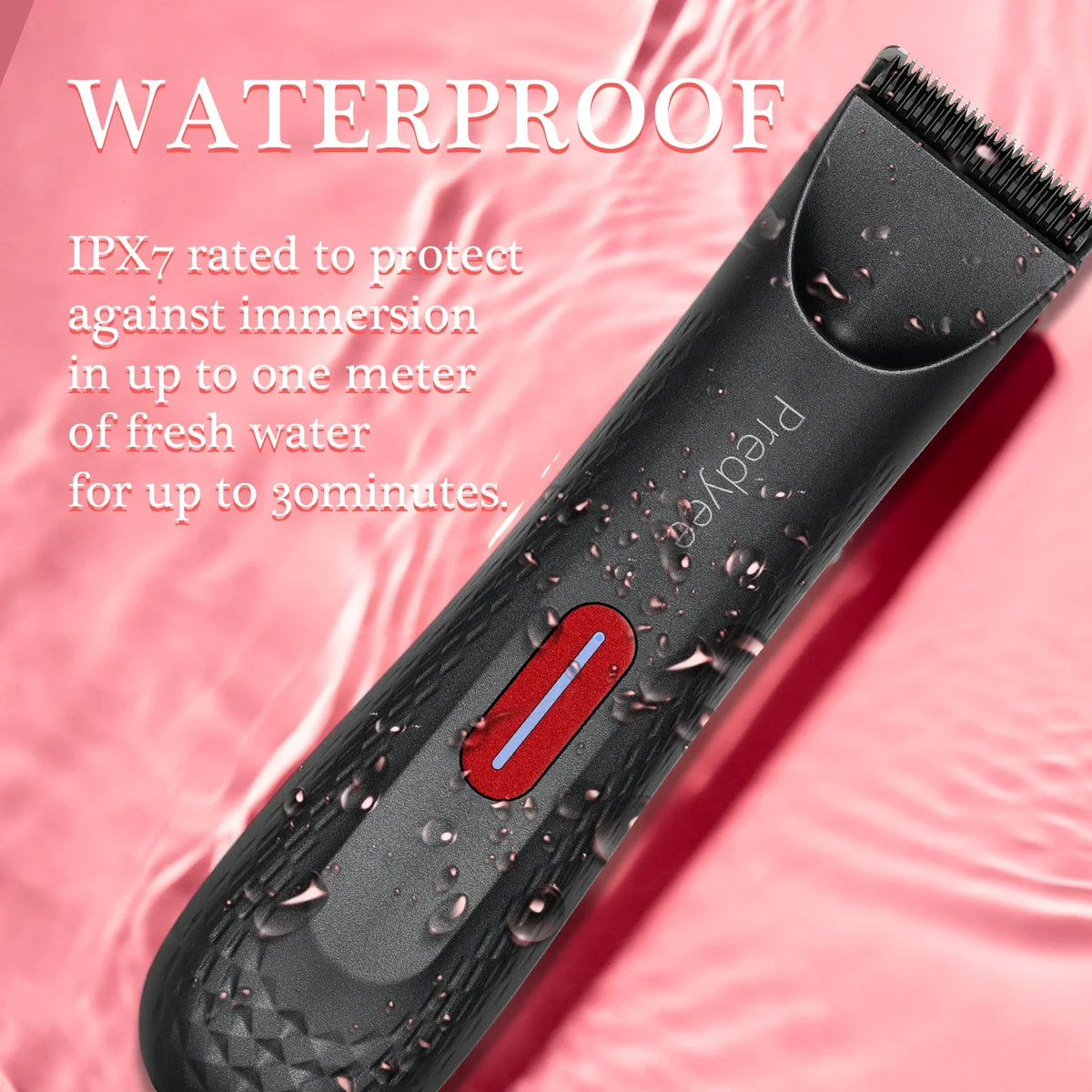 Womens Waterproof Intimate Hair Trimmer Body Groomer Red-2